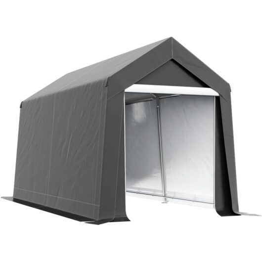 Outsunny - 2.1 x 3.6(m) Portable Shed, Waterproof and Heavy Duty Dark Grey