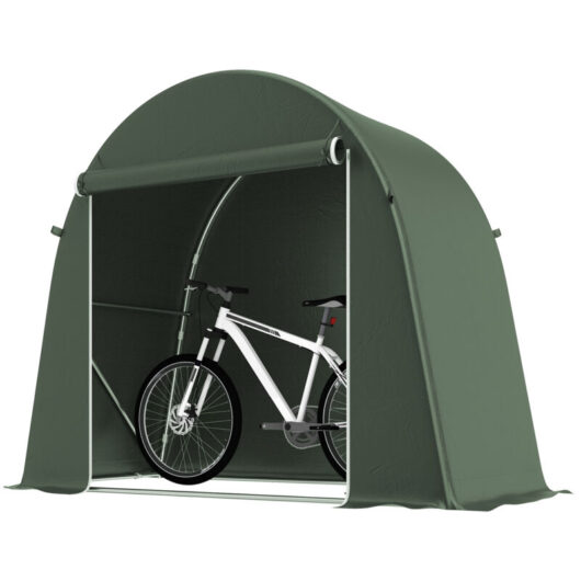 Outsunny 8 x 4 ft Garden Storage Shed Tent Bike Tent, Green