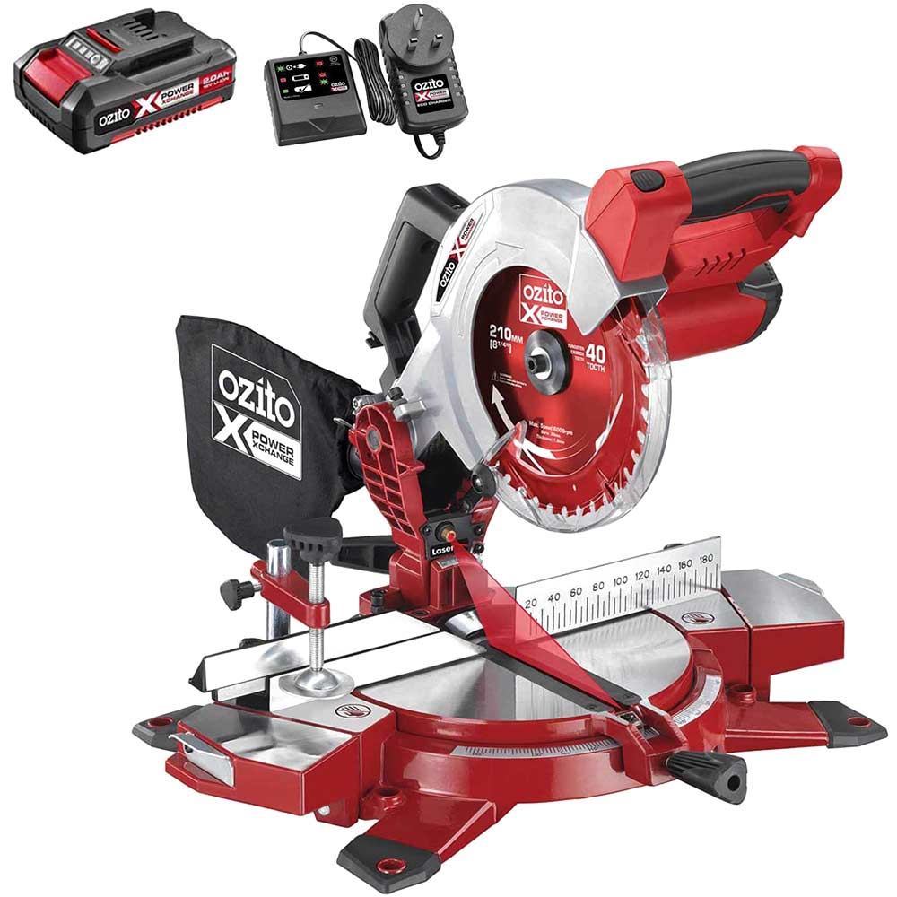 Ozito PXCMSS 18v Cordless Compound Mitre Saw 210mm