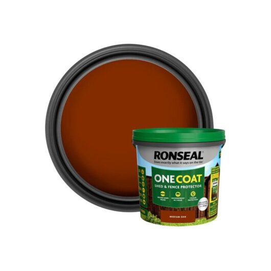 Ronseal - One Coat Shed & Fence Protection Medium Oak 5 litre RSLOCFLMO5LN