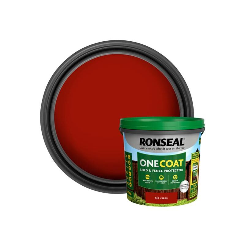 Ronseal One Coat Shed & Fence Protection Red Cedar 5 litre RSLOCFLCE5LN
