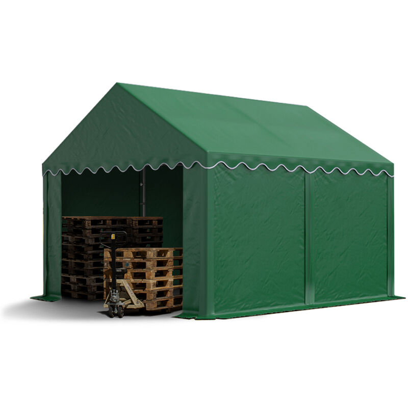 TOOLPORT Storage tent 3x4 m PVC 700 N waterproof shelter dark green
