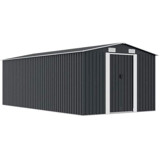 Vidaxl - Garden Shed 257x489x181 cm Metal Anthracite