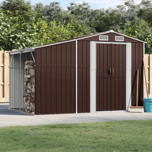 Vidaxl - Garden Shed Brown 277x192.5x179 cm Galvanised Steel