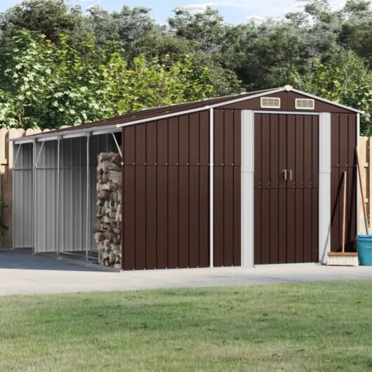 Vidaxl - Garden Shed Brown 277x365.5x179 cm Galvanised Steel