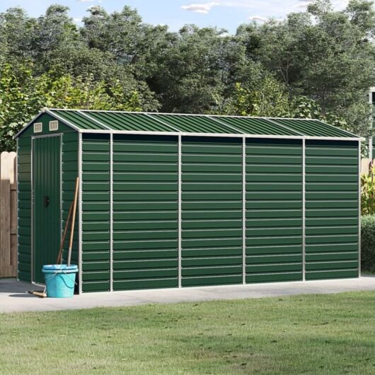 Vidaxl - Garden Shed Green 191x385x198 cm Galvanised Steel