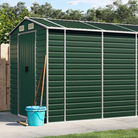 Vidaxl - Garden Shed Green 191x555x198 cm Galvanised Steel
