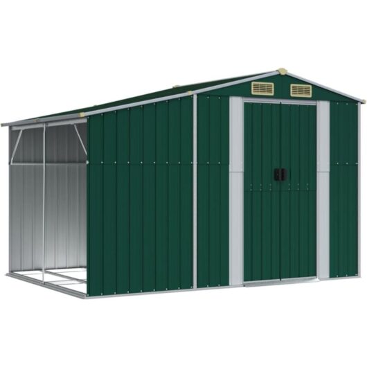 Vidaxl - Garden Shed Green 277x192.5x179 cm Galvanised Steel