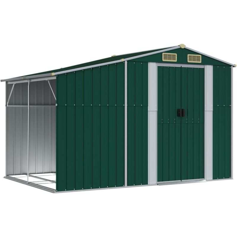 Vidaxl - Garden Shed Green 277x192.5x179 cm Galvanised Steel
