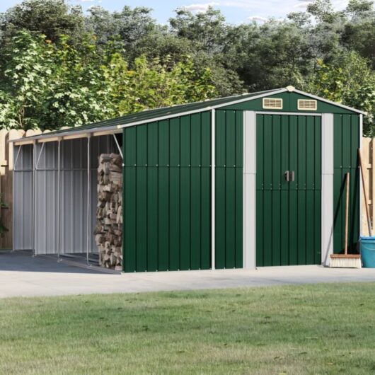 Vidaxl - Garden Shed Green 277x365.5x179 cm Galvanised Steel