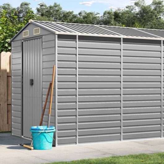 Vidaxl - Garden Shed Light Grey 191x555x198 cm Galvanised Steel