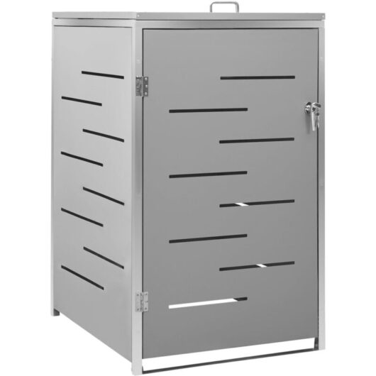 Vidaxl - Single Wheelie Bin Shed 69x77.5x112.5 cm Stainless Steel