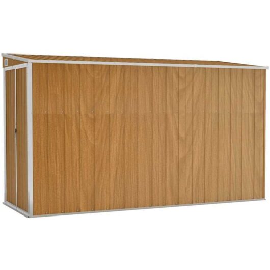 Wall-mounted Garden Shed Brown 118x288x178 cm Galvanised Steel Vidaxl
