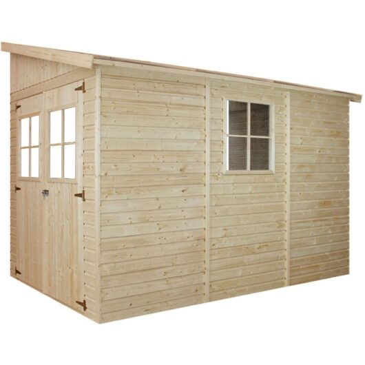 Wooden Garden Shed - Lean-To Shiplap Wooden Shed 7x10 ft/6m2 - Sheds and Outdoor Storage - Wooden garden storage shed, 17 mm planks Timbela M339