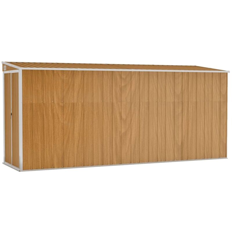 vidaXL Wall-mounted Garden Shed Brown 118x382x178 cm Galvanised Steel