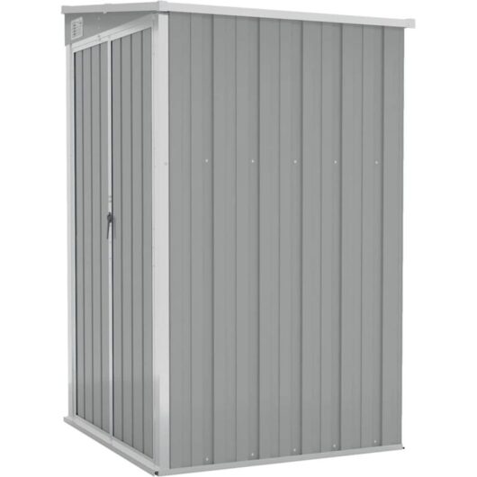 vidaXL Wall-mounted Garden Shed Grey 118x100x178 cm Galvanised Steel