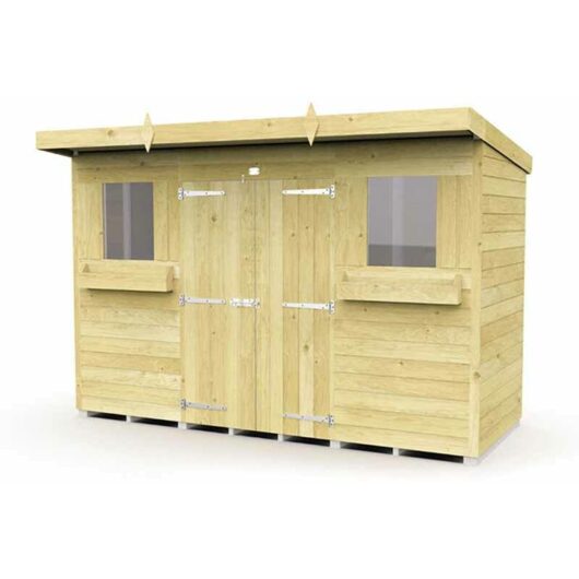 10 x 4 Feet Pent Summer Shed - Wood - L118 x W302 x H201 cm