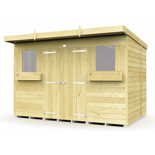 10 x 6 Feet Pent Summer Shed - Wood - L178 x W302 x H201 cm