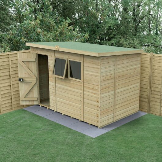 10' x 6' Forest Timberdale 25yr Guarantee Tongue & Groove Pressure Treated Pent Shed (3.07m x 2.02m)