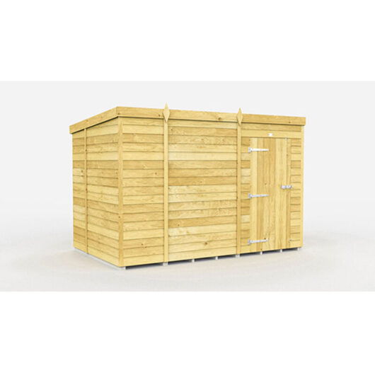 10 x 7 Feet Pent Shed - Single Door Without Windows - Wood - L214 x W302 x H201 cm