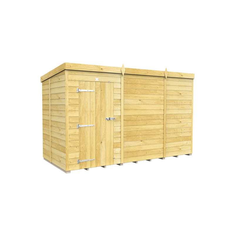 11 x 5 Feet Pent Shed - Single Door Without Windows - Wood - L147 x W329 x H201 cm