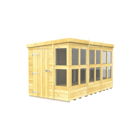 12 x 6 Feet Pent Potting Shed - Wood - L178 x W358 x H201 cm