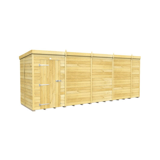 18 x 5 Feet Pent Shed - Single Door Without Windows - Wood - L147 x W533 x H201 cm