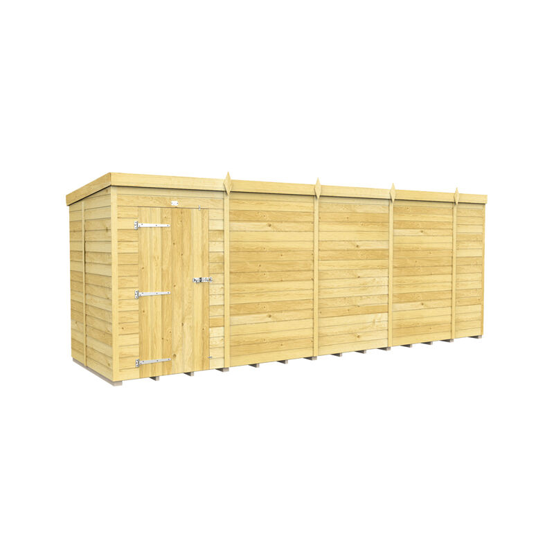 18 x 5 Feet Pent Shed - Single Door Without Windows - Wood - L147 x W533 x H201 cm