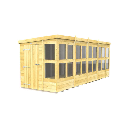 18 x 6 Feet Pent Potting Shed - Wood - L178 x W533 x H201 cm