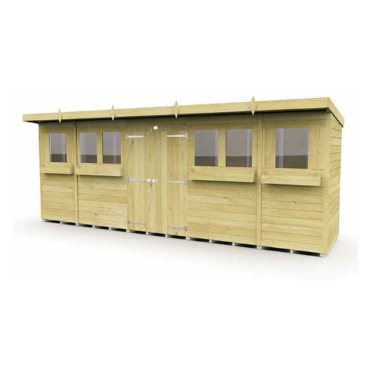 20 x 4 Feet Pent Summer Shed - Wood - L118 x W589 x H201 cm