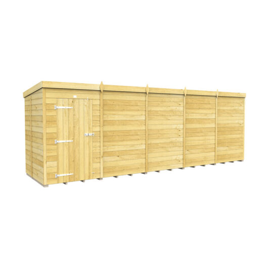 20 x 5 Feet Pent Shed - Single Door Without Windows - Wood - L147 x W589 x H201 cm