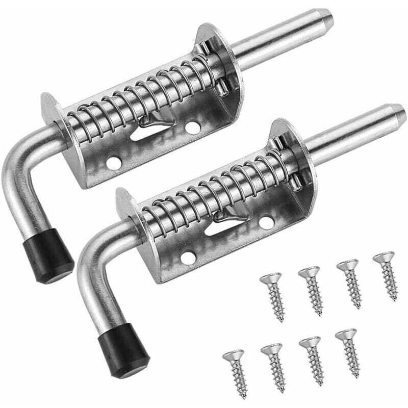 2pcs Garage Door Lock Gate Lock Garden Shed Door Lock Spring Bolt 304 Stainless Steel Door Bolt Sliding Doors Gates 128mm