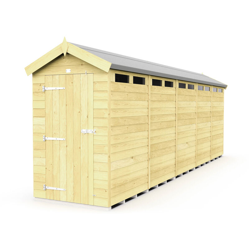 4 x 20 Feet Apex Security Shed - Single Door - Wood - L592 x W118 x H217 cm