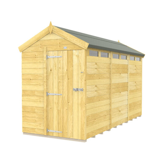 5 x 12 Feet Apex Security Shed - Single Door - Wood - L358 x W147 x H217 cm