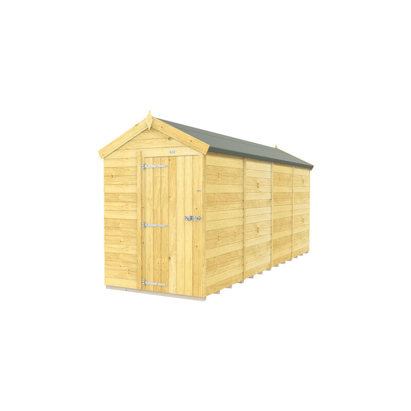 5 x 16 Feet Apex Shed - Single Door Without Windows - Wood - L472 x W147 x H217 cm