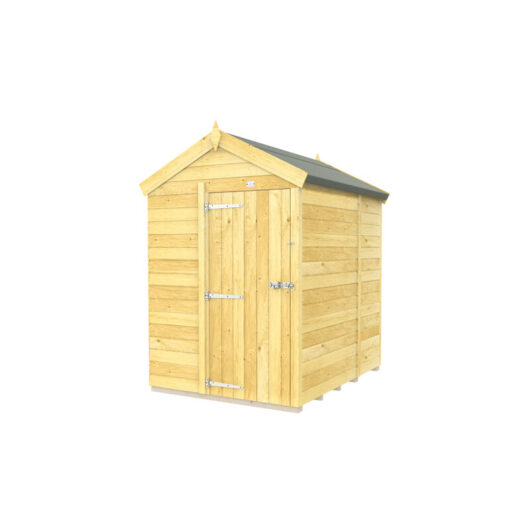 5 x 6 Feet Apex Shed - Single Door Without Windows - Wood - L187 x W147 x H217 cm