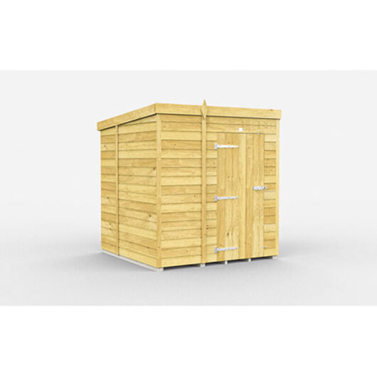 5 x 7 Feet Pent Shed - Single Door Without Windows - Wood - L214 x W158 x H201 cm