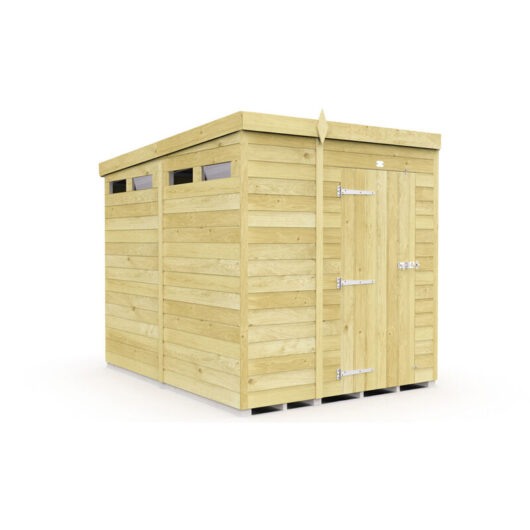 5 x 8 Feet Pent Security Shed - Single Door - Wood - L231 x W158 x H201 cm