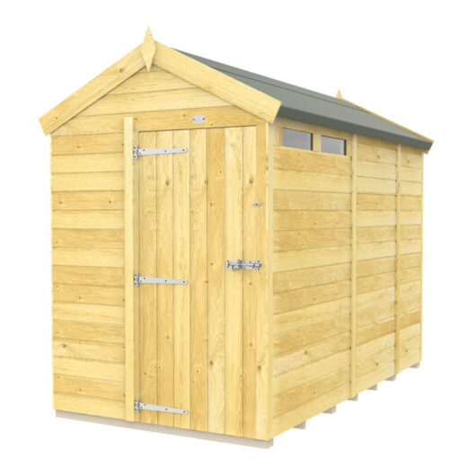 5 x 9 Feet Apex Security Shed - Single Door - Wood - L272 x W147 x H217 cm