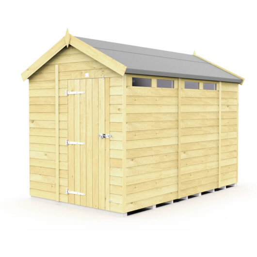 6 x 11 Feet Apex Security Shed - Single Door - Wood - L329 x W175 x H217 cm