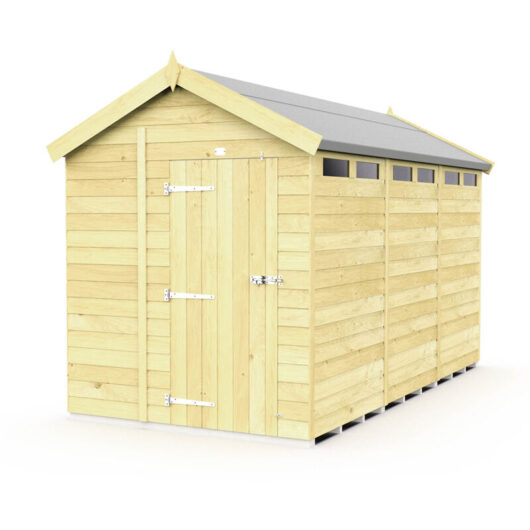 6 x 12 Feet Apex Security Shed - Single Door - Wood - L358 x W175 x H217 cm