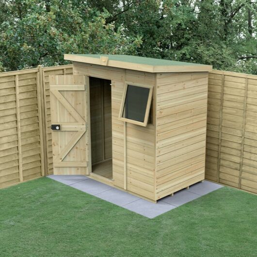 6' x 4' Forest Timberdale 25yr Guarantee Tongue & Groove Pressure Treated Pent Shed (1.95m x 1.38m)