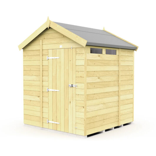 6 x 6 Feet Apex Security Shed - Single Door - Wood - L187 x W175 x H217 cm