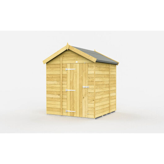 6 x 6 Feet Apex Shed - Single Door Without Windows - Wood - L187 x W175 x H217 cm