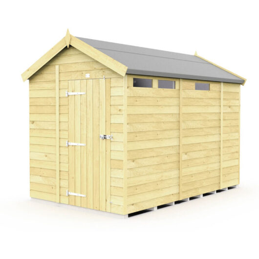 6 x 9 Feet Apex Security Shed - Single Door - Wood - L272 x W175 x H217 cm