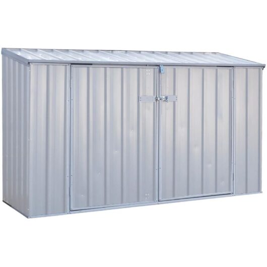 Absco 7 x 3 Woodland Metal Bike Store Silver
