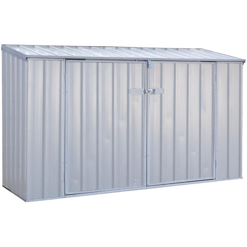 Absco 7 x 3 Woodland Metal Bike Store Silver