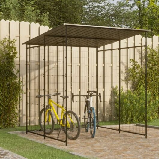 Bicycle Shed 190x190x222 cm Steel Black Vidaxl
