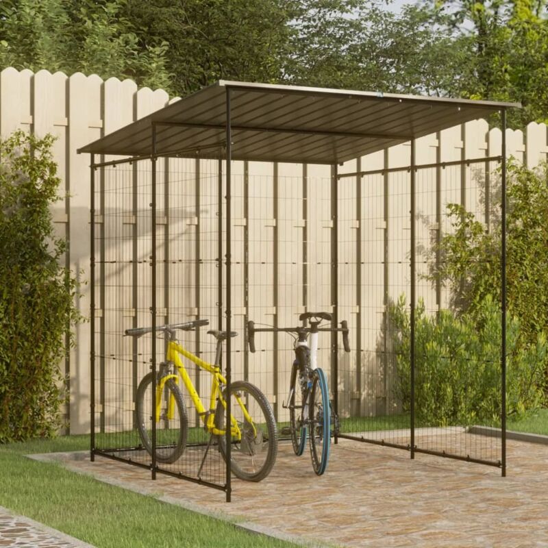 Bicycle Shed 190x190x222 cm Steel Black Vidaxl