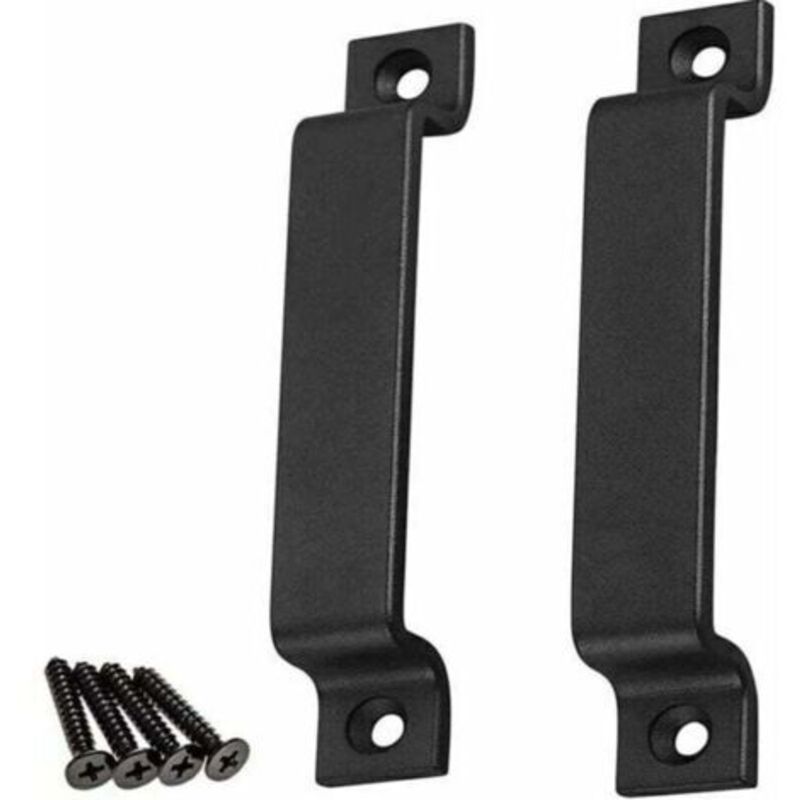 Black Barn Door Handle, 2 Barn Door Handles for Wood Door, for Gate/Garden Shed, Kitchen Cabinets, Door Handles, Closet, Drawer, Bedroom Furniture